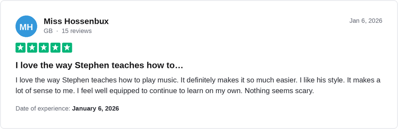 5-star Trustpilot review by Miss Hossenbux for Ridley Academy
