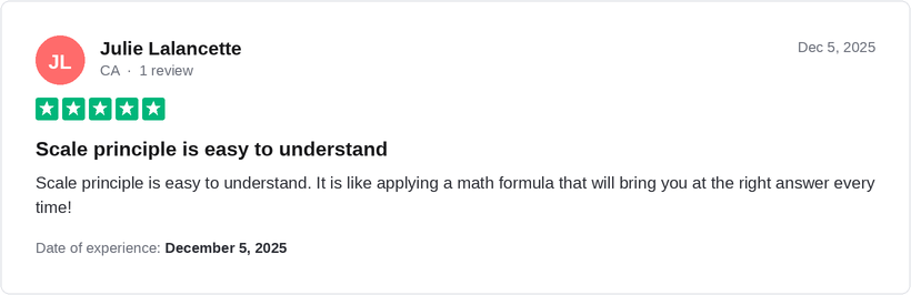 5-star Trustpilot review by Julie Lalancette for Ridley Academy